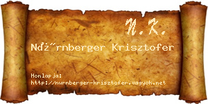 Nürnberger Krisztofer névjegykártya
