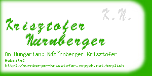 krisztofer nurnberger business card